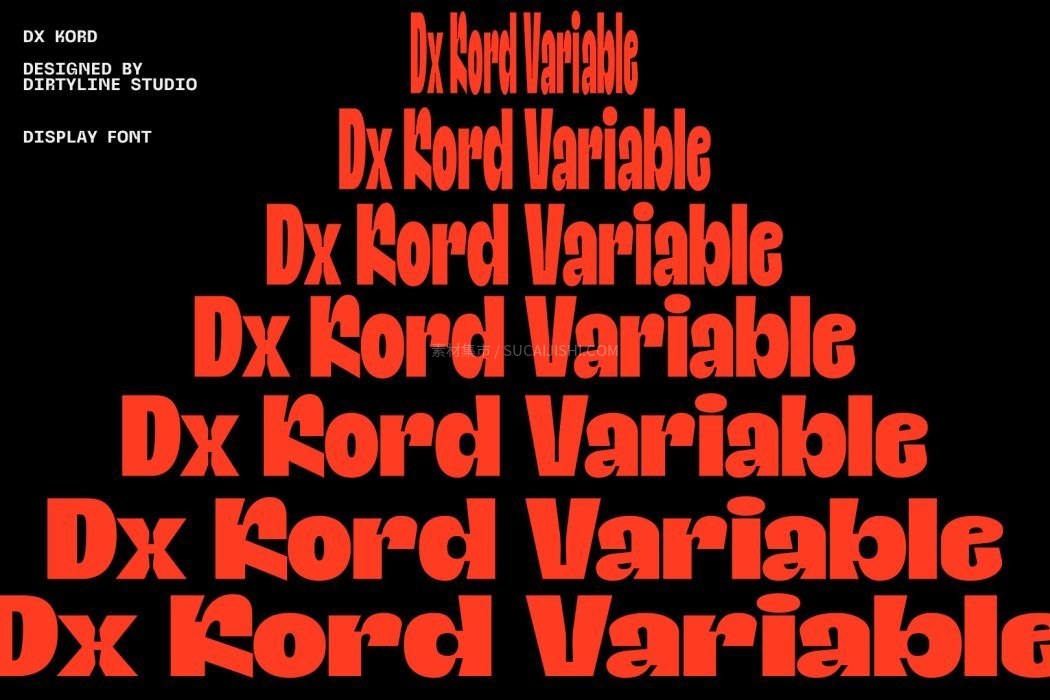 Dx Kord现代无衬线可变展示字体家族